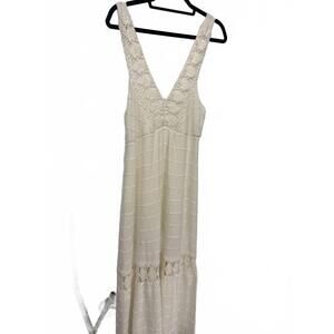 NEW MARIA PAVAN women's knit detailed dress in white